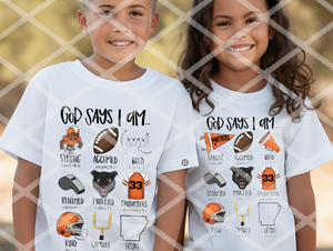 God says I am - Football Version Panthers Sublimation or DTF transfer