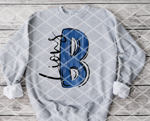 Painted B Lions (black) Sublimation or DTF Transfer
