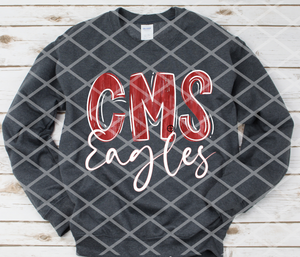 Painted CMS Eagles (white) DTF transfer
