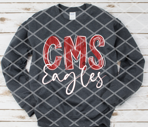 Painted CMS Eagles (white) DTF transfer