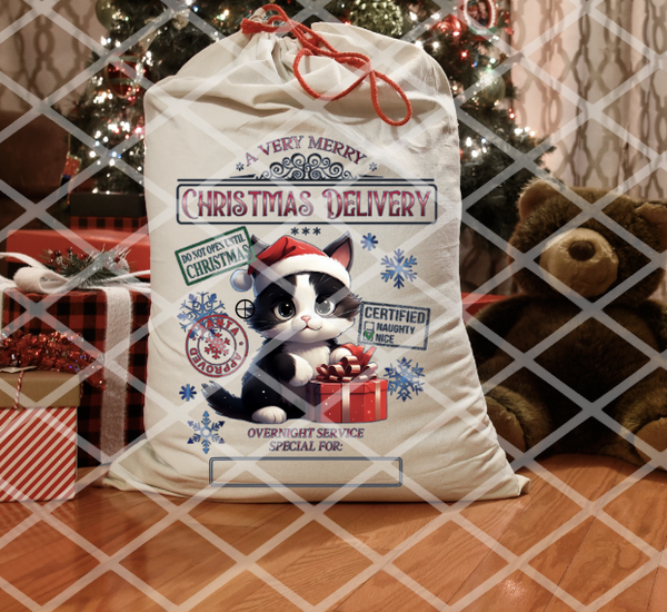 Puppies and Cats, Santa Sack Transfer, Ready to Press, Sublimation Transfer