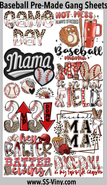 Baseball Pre-Made Gang Sheet