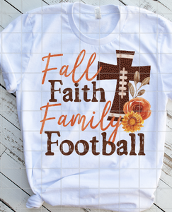 Fall Faith Family Football Sublimation Transfer