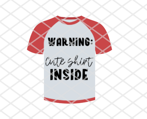 Warning cute shirt inside, 0.11 cents, Packaging Sticker