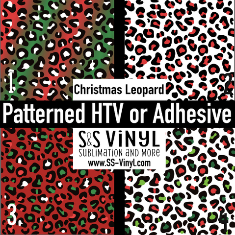 Christmas Leopard Print Permanent Adhesive Vinyl