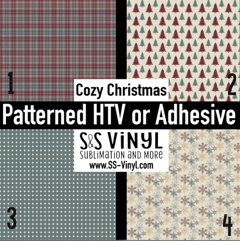 Cozy Christmas Pattern Permanent Adhesive Vinyl