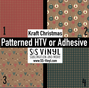 Kraft Christmas Pattern Permanent Adhesive Vinyl