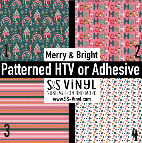 Merry & Bright Pattern Permanent Adhesive Vinyl