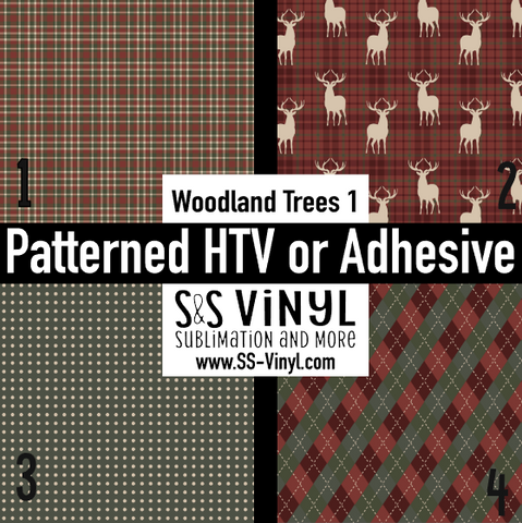 Woodland Trees Pattern Permanent Adhesive Vinyl