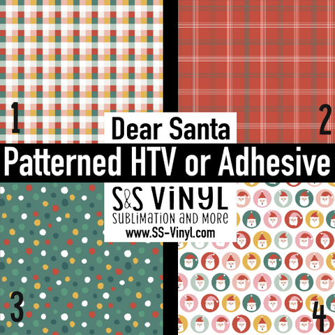 Dear Santa Pattern Permanent Adhesive Vinyl