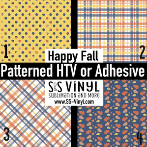 Happy Fall Pattern Permanent Adhesive Vinyl
