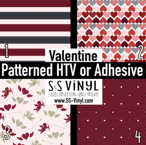 Valentine Pattern Permanent Adhesive Vinyl