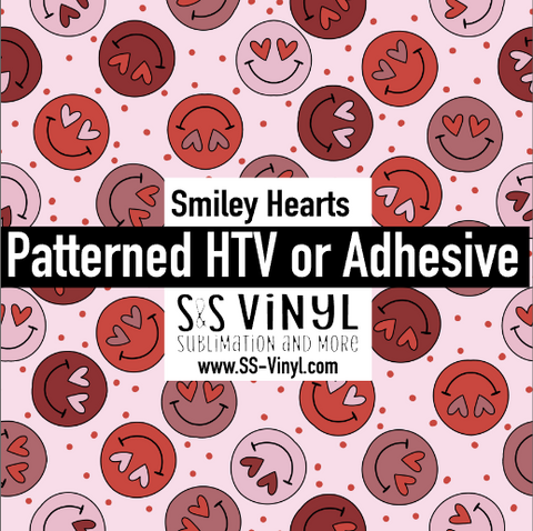 Smiley Face Valentine Pattern Permanent Adhesive Vinyl