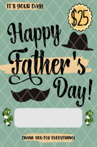 Happy Father's Day- Sublimation Money Card Transfers