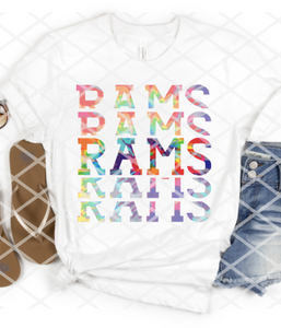 Rams Stacked Sublimation or HTV Transfer