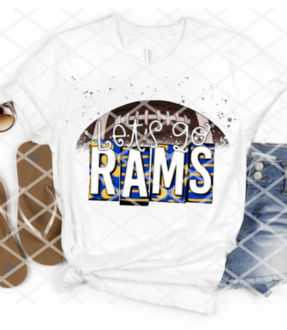 Lets Go Rams Sublimation or HTV Transfer
