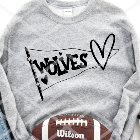 Wolves Sublimation or HTV Transfer
