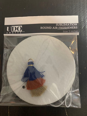 Circle Car Air Fresheners with Tassels for Sublimation