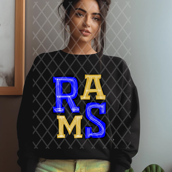 Rams  Sublimation or DTF Transfer