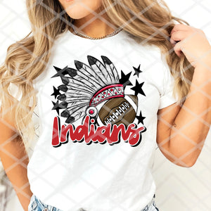 Indians Red Sublimation or HTV Transfer