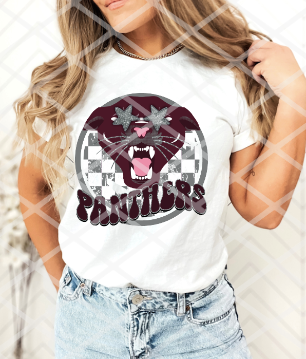 Panther Preppy Maroon, Sublimation, DTF, or HTV Transfer