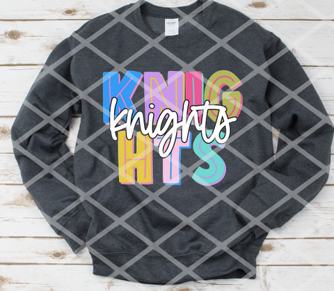 Knights Big and Bright Sublimation or DTF Transfer