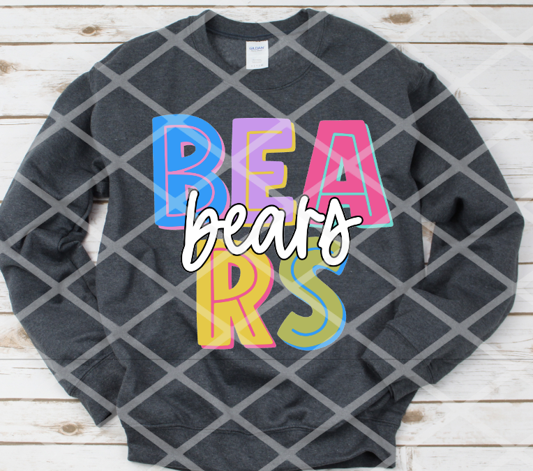 Bears, Big and Bright Sublimation, DTF or HTV Transfer