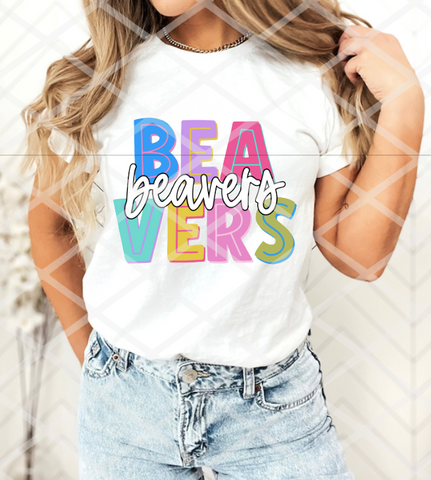 Beavers Big and Bright Sublimation or DTF Transfer