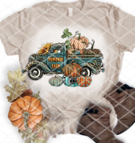 Truck with Pumpkins Sublimation or DTF Transfer