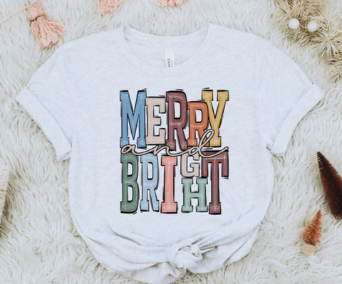 Merry & Bright Sublimation or DTF Transfer