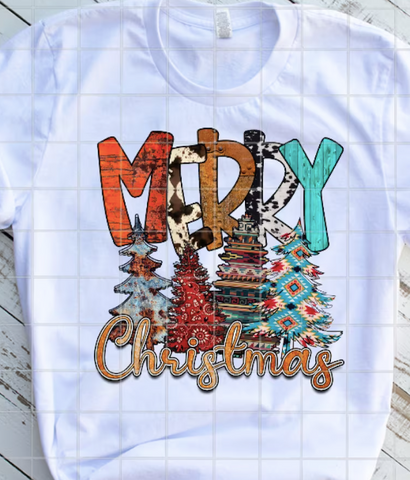 Merry Christmas Country Sublimation or DTF Transfer
