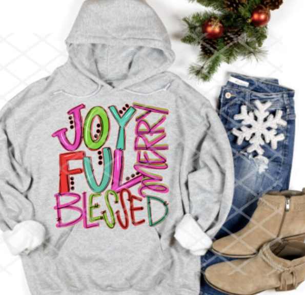Joyful Blessed Merry Sublimation or DTF Transfer