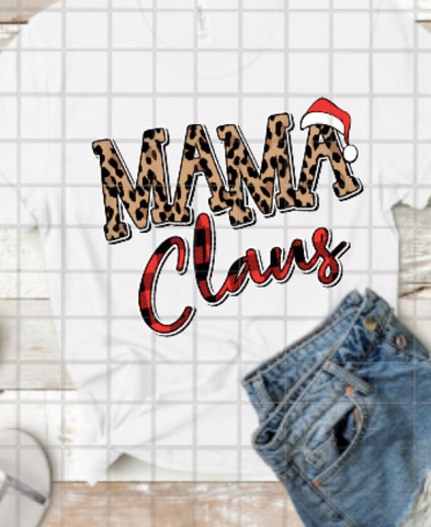 Mama Claus Sublimation or DTF Transfer