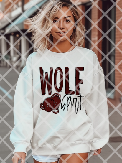 Wolf Pride/Spirit Any Sport Custom Sublimation or DTF Transfer
