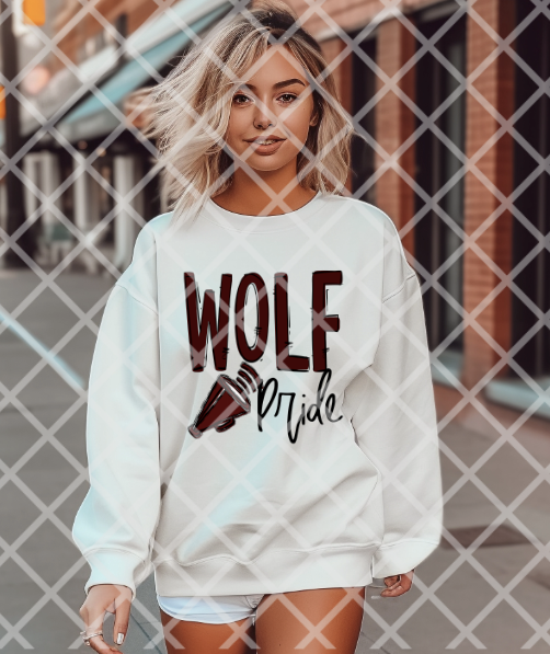 Wolf Pride/Spirit Any Sport Custom Sublimation or DTF Transfer