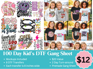 100 Day DTF Gang Sheet Transfers