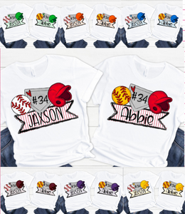 Custom Baseball or Softball, You pick color and mascot, Ready to Press Transfer