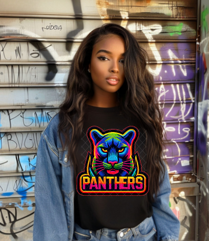 Panthers Neon School Spirit Sublimation or DTF Transfer