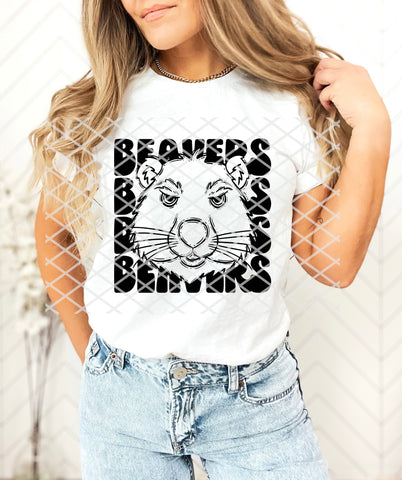 Stacked Beavers Sublimation or DTF transfer