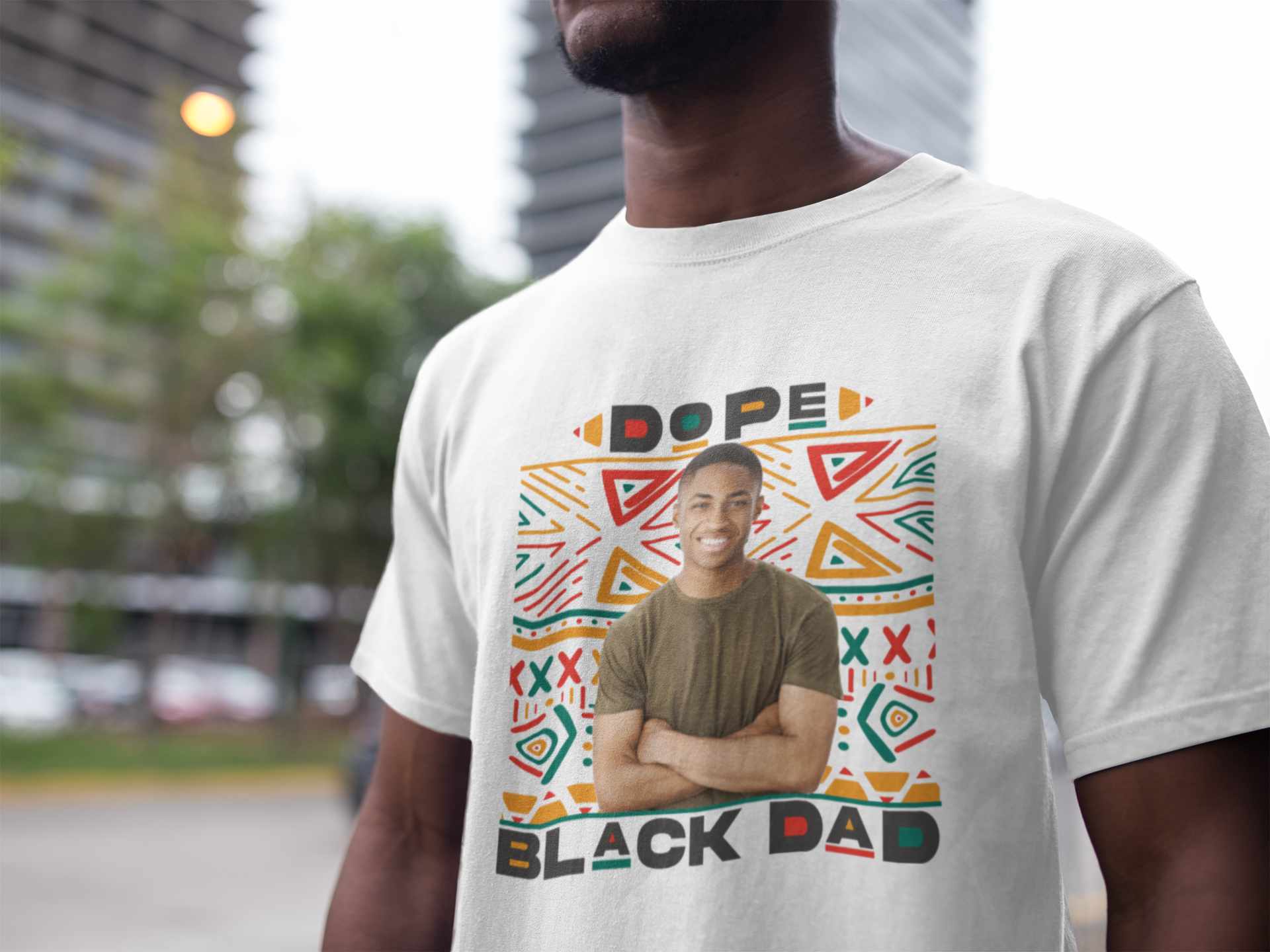 Father's Day Picture, Dope Black Dad Ready to Press Transfer