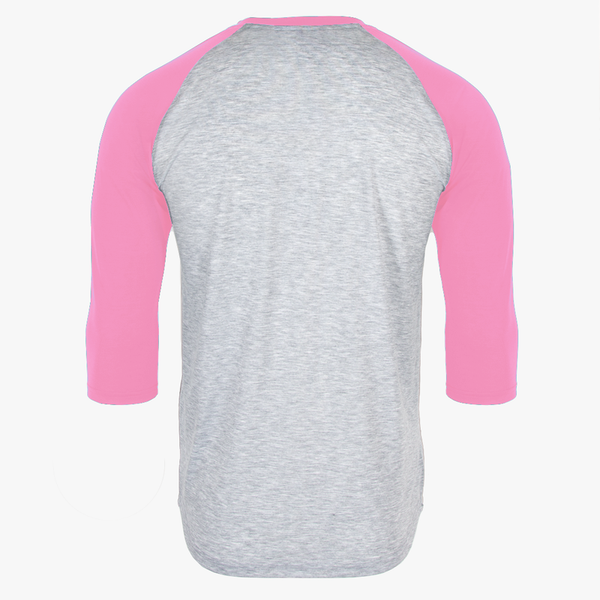 Sublimation Baseball Tees with Pink Sleeves 94% polyester