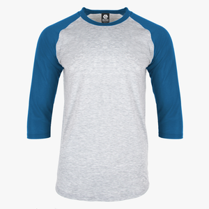 Sublimation Baseball Tees with Blue Sleeves 94% polyester