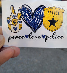 Peace Love Police, Vinyl Decal