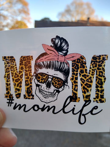 MomLife, Mom Life Skeleton, Animal Print Vinyl Decal