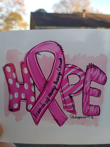Hope Breast Cancer Vinyl Decal