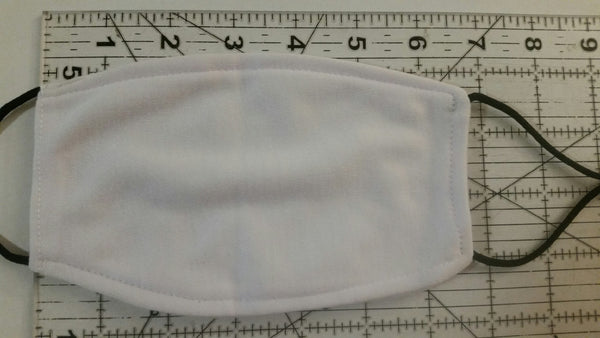 Blank 100% Polyester face mask for Sublimation, Earloops with slit for filters