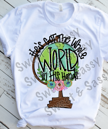 He's got the whole world in his hands Sublimation Transfer