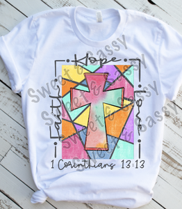 Stained Glass Cross, Sublimation Transfer