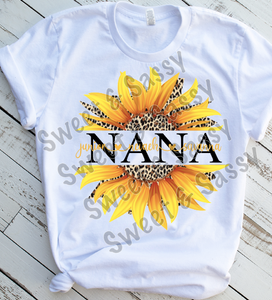 Customizable Mom or Grandparent Sunflower with kids or grandkids' names