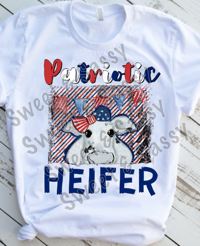 Patriotic Heifer Sublimation Transfer
